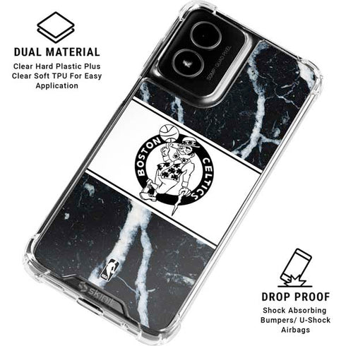 NBA Boston Celtics Marble Moto G Power 5G (2024) Clear Case