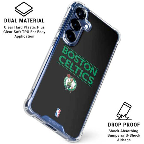 NBA Boston Celtics Standard - Black Galaxy S25 Clear Case