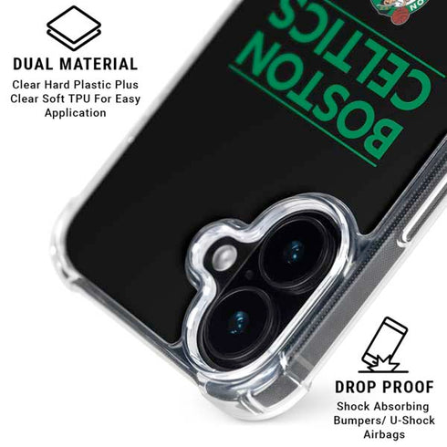 NBA Boston Celtics Standard - Black iPhone 16 Plus Clear Case