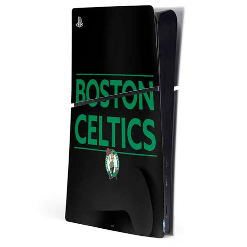 NBA Boston Celtics Standard - Black PS5 Slim Digital Edition Console Skin