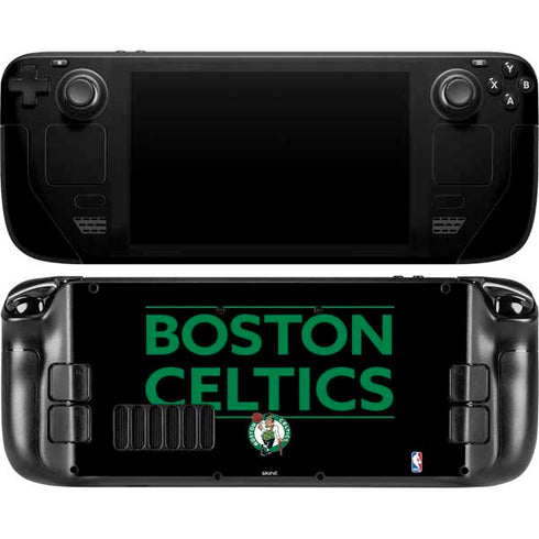 NBA Boston Celtics Standard - Black Steam Deck Handheld Gaming Computer OLED Skin