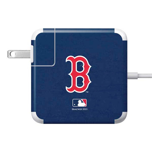 MLB Boston Red Sox - Solid Distressed 85W Power Adapter (15 and 17 inch MacBook Pro Charger) Skin