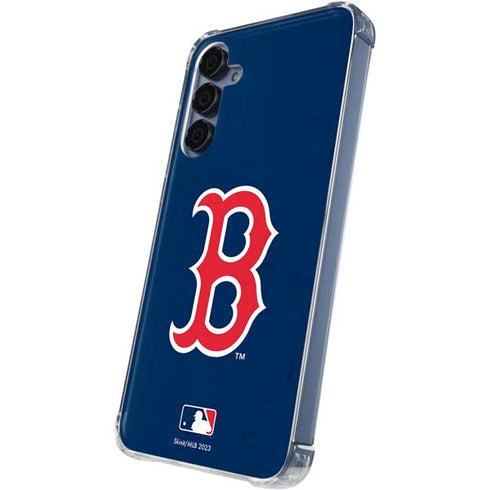 MLB Boston Red Sox - Solid Distressed Galaxy A35 5G Clear Case