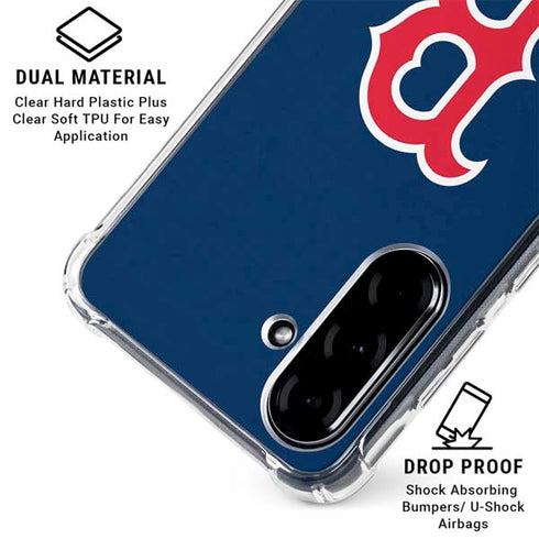 MLB Boston Red Sox - Solid Distressed Galaxy A36 5G Clear Case