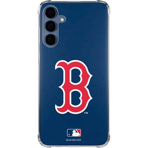 MLB Boston Red Sox - Solid Distressed Galaxy A55 5G Clear Case