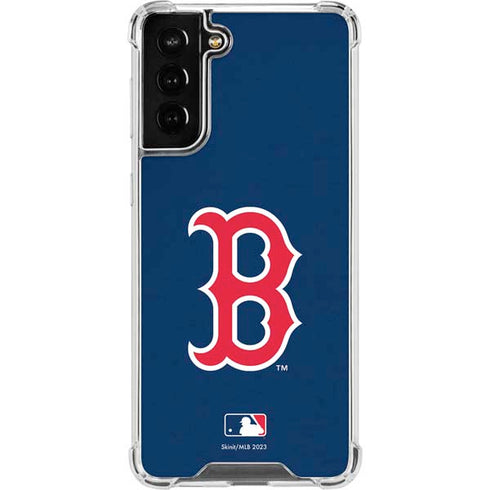 MLB Boston Red Sox - Solid Distressed Galaxy S22 Plus Clear Case