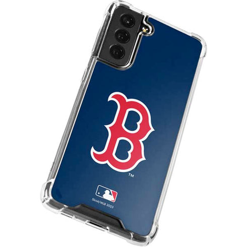 MLB Boston Red Sox - Solid Distressed Galaxy S22 Plus Clear Case