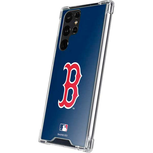 MLB Boston Red Sox - Solid Distressed Galaxy S23 Ultra Clear Case