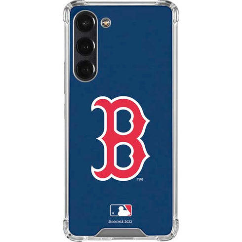 MLB Boston Red Sox - Solid Distressed Galaxy S24 FE Clear Case