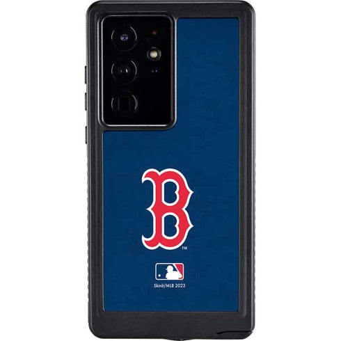MLB Boston Red Sox - Solid Distressed Galaxy S24 Ultra Waterproof Case