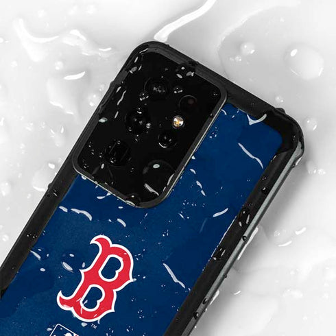 MLB Boston Red Sox - Solid Distressed Galaxy S24 Ultra Waterproof Case