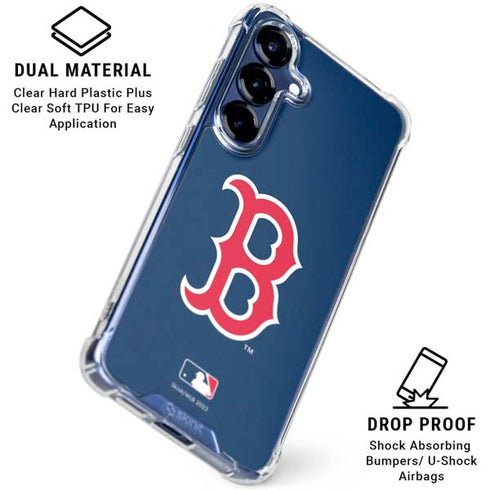 MLB Boston Red Sox - Solid Distressed Galaxy S25 Clear Case