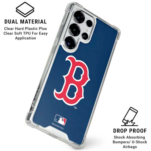 MLB Boston Red Sox - Solid Distressed Galaxy S25 Ultra Clear Case