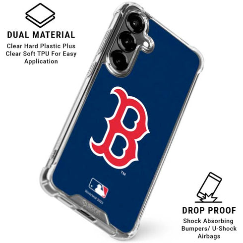MLB Boston Red Sox - Solid Distressed Galaxy S26 Plus Clear Case