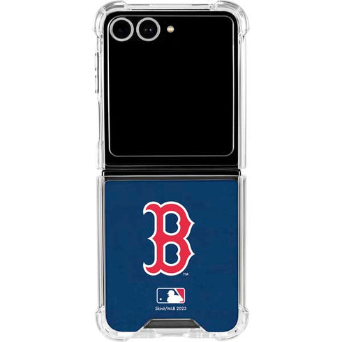 MLB Boston Red Sox - Solid Distressed Galaxy Z Flip7 Clear Case