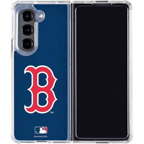 MLB Boston Red Sox - Solid Distressed Galaxy Z Fold5 5G Clear Case