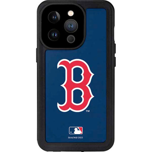 MLB Boston Red Sox - Solid Distressed iPhone 15 Pro Waterproof Case
