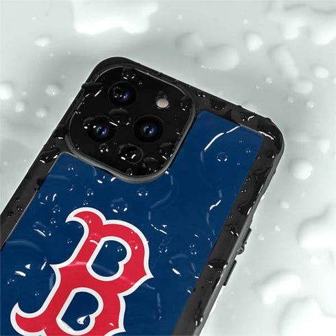MLB Boston Red Sox - Solid Distressed iPhone 15 Pro Waterproof Case