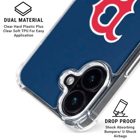 MLB Boston Red Sox - Solid Distressed iPhone 16 Clear Case