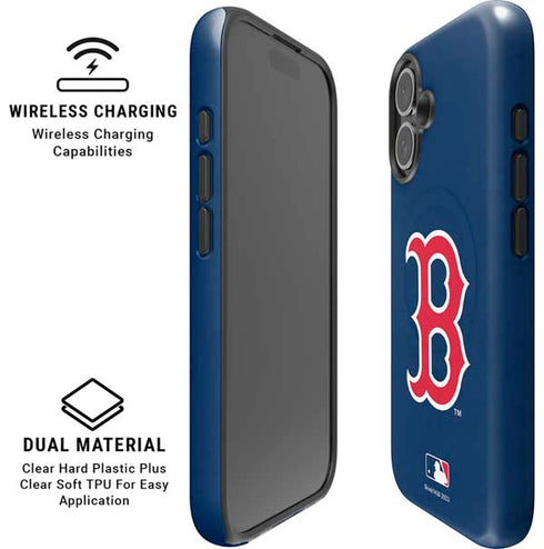 MLB Boston Red Sox - Solid Distressed iPhone 16 Plus Magsafe Impact Case
