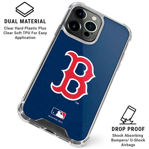 MLB Boston Red Sox - Solid Distressed iPhone 16 Pro Max Clear Case