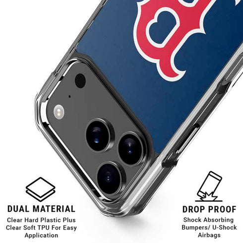 MLB Boston Red Sox - Solid Distressed iPhone 17 Pro Max Clear Case