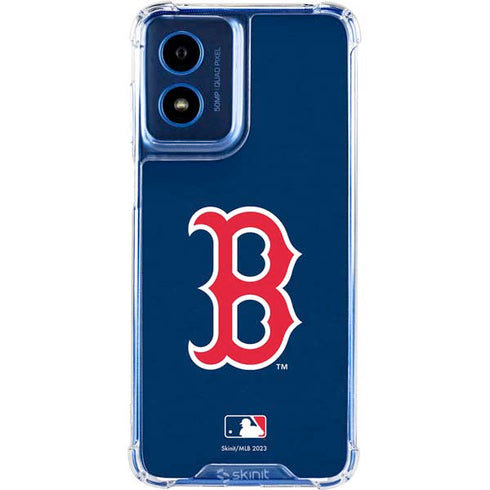 MLB Boston Red Sox - Solid Distressed Moto G Play 4G (2024) Clear Case