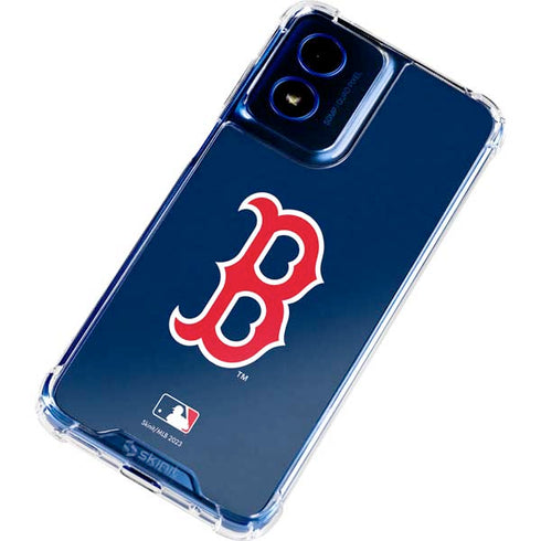 MLB Boston Red Sox - Solid Distressed Moto G Play 4G (2024) Clear Case
