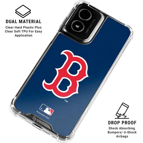 MLB Boston Red Sox - Solid Distressed Moto G Power 5G (2024) Clear Case