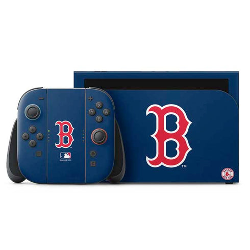 MLB Boston Red Sox - Solid Distressed Nintendo Switch 2 (2025) with Joy-Con Skin