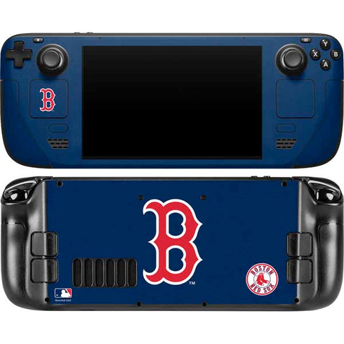 MLB Boston Red Sox - Solid Distressed Steam Deck Handheld Gaming Computer OLED Skin