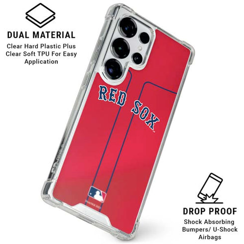 MLB Boston Red Sox Alternate/Away Jersey Galaxy S26 Ultra Clear Case