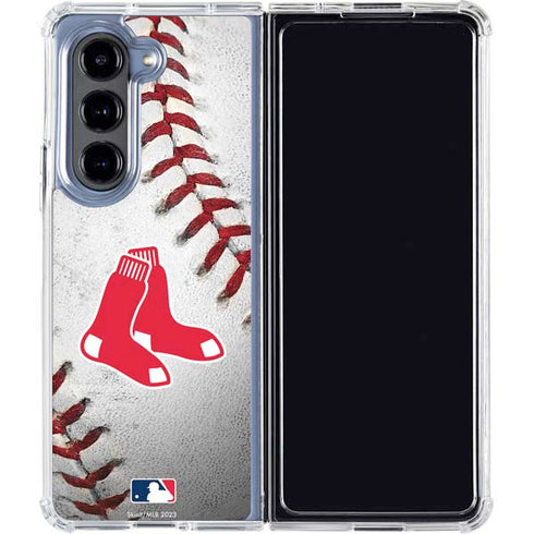 MLB Boston Red Sox Game Ball Galaxy Z Fold5 5G Clear Case