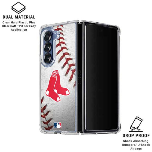 MLB Boston Red Sox Game Ball Galaxy Z Fold7 Clear Case