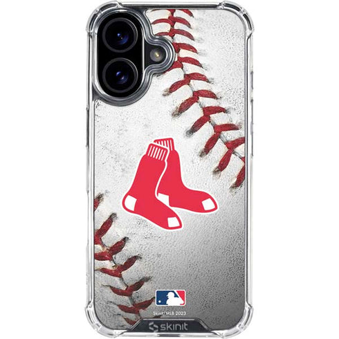 MLB Boston Red Sox Game Ball iPhone 16 Plus Clear Case