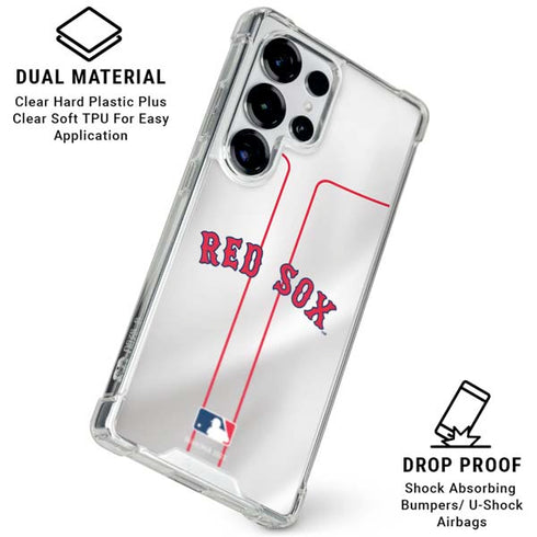 MLB Boston Red Sox Home Jersey Galaxy S26 Ultra Clear Case