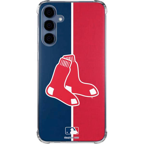 MLB Boston Red Sox Split Galaxy A55 5G Clear Case