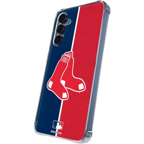 MLB Boston Red Sox Split Galaxy A55 5G Clear Case