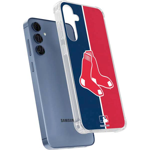 MLB Boston Red Sox Split Galaxy A55 5G Clear Case