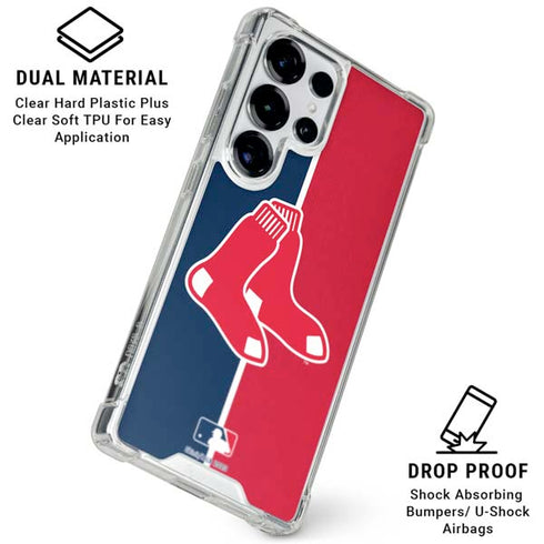 MLB Boston Red Sox Split Galaxy S25 Ultra Clear Case