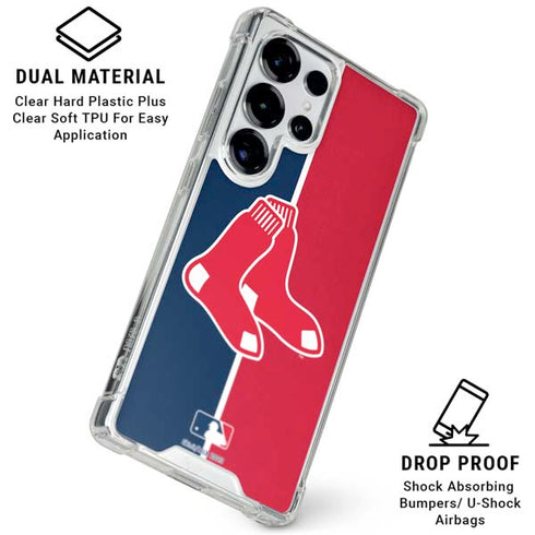 MLB Boston Red Sox Split Galaxy S26 Ultra Clear Case