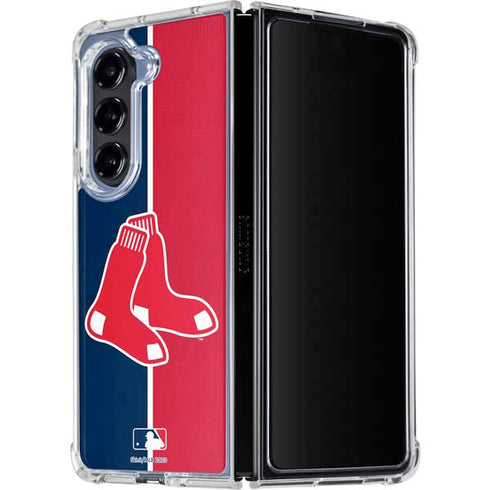 MLB Boston Red Sox Split Galaxy Z Fold5 5G Clear Case