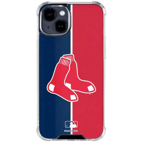 MLB Boston Red Sox Split iPhone 15 Clear Case
