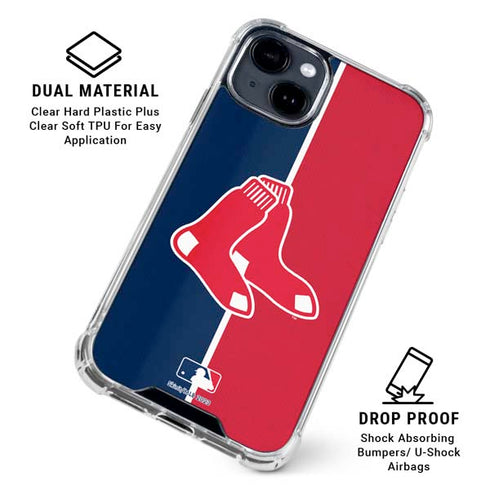 MLB Boston Red Sox Split iPhone 15 Clear Case