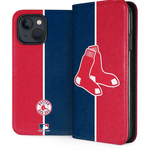 MLB Boston Red Sox Split iPhone 15 Plus Folio Case