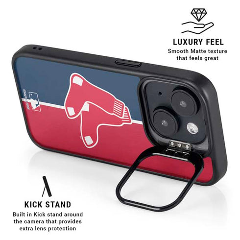 MLB Boston Red Sox Split iPhone 15 Plus Kickstand Case