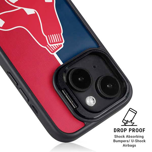 MLB Boston Red Sox Split iPhone 15 Plus Kickstand Case