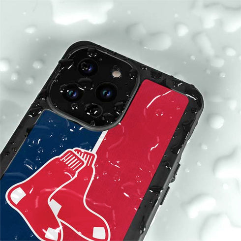 MLB Boston Red Sox Split iPhone 15 Pro Waterproof Case