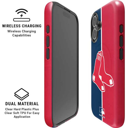 MLB Boston Red Sox Split iPhone 16 Magsafe Impact Case