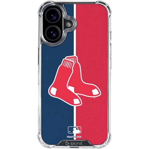 MLB Boston Red Sox Split iPhone 16 Plus Clear Case